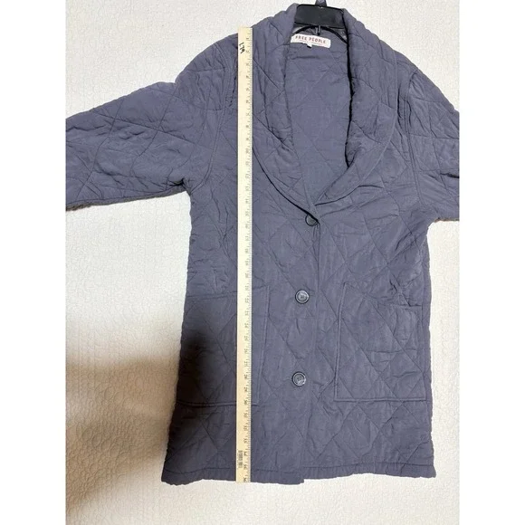 Free People Women's XS Oversized Gray Quilted Happy Day Dreamer Jacket - Picture 9 of 13